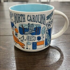 Starbucks North Carolina Mug with Blue and Orange Accents